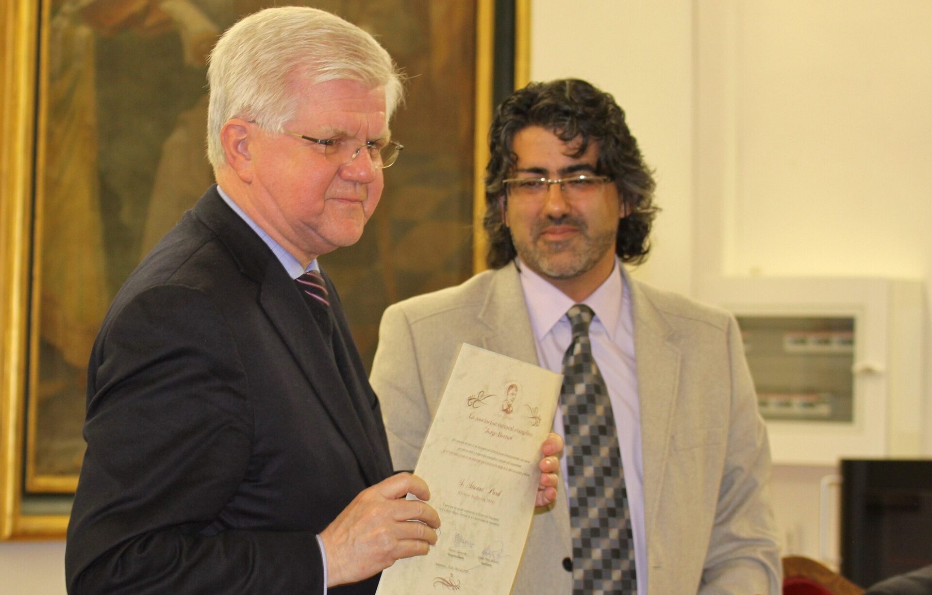 2 Stuart Park y Rubén Lugilde,  en la entrega del premio (Foto MGala)