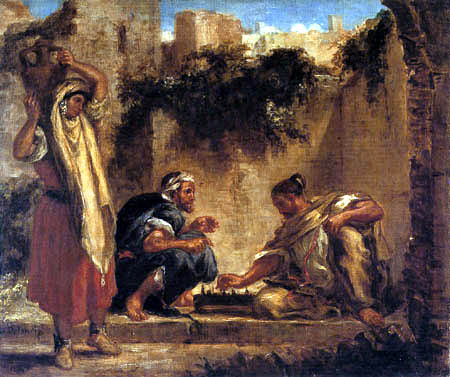 3 Árabes jugando al ajedrez, de Eugene Delacroix