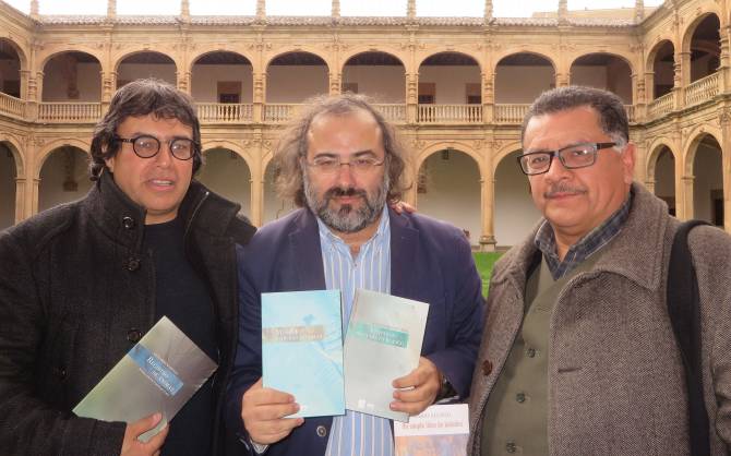 13 Álvaro Mata, A. P. Alencart y Mario Alonso, en el Colegio Fonseca (foto de Jacqueline Alencar)