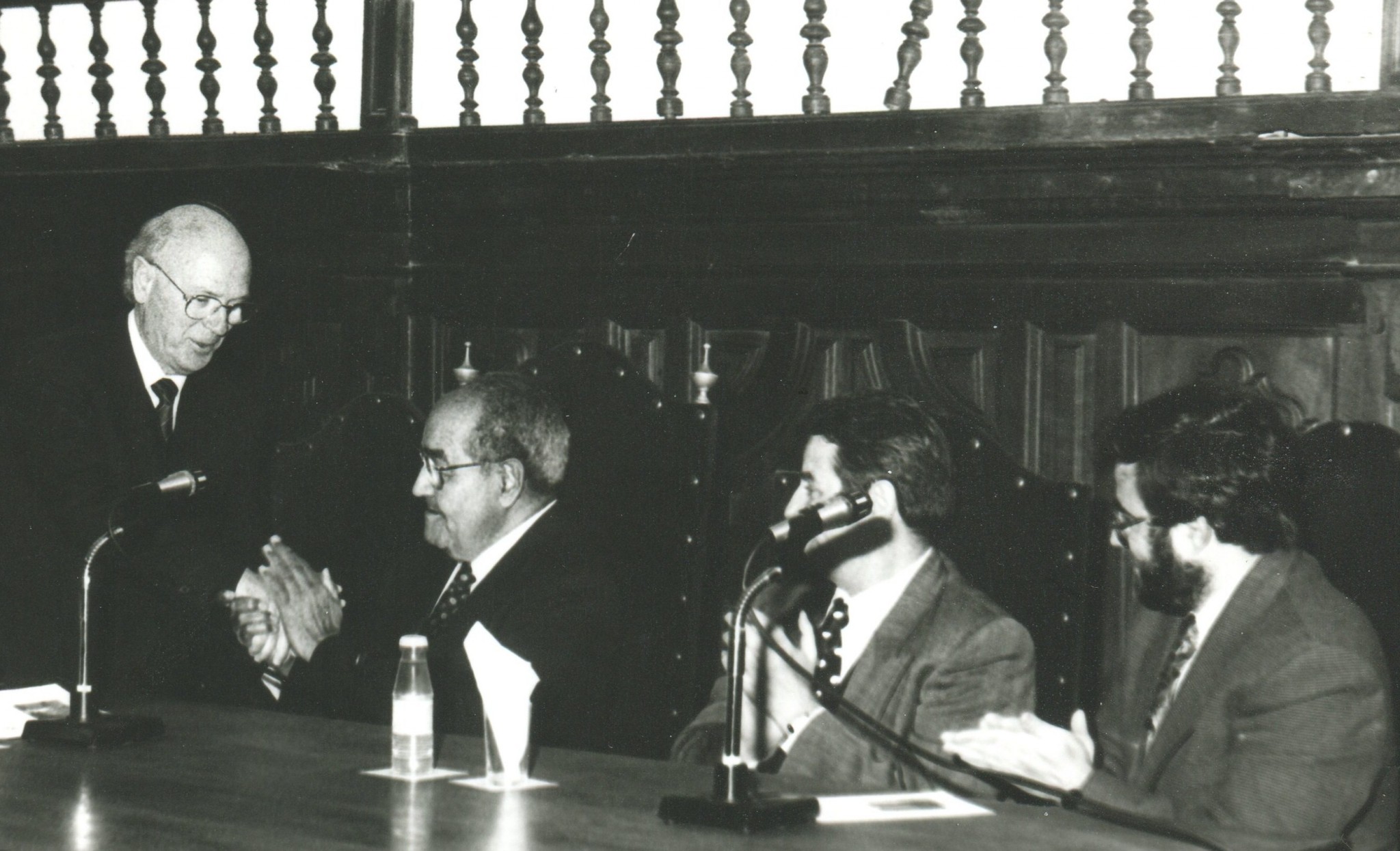 2 Alfonso Ortega, Baquero, Agustín de Vicente y Alfredo Pérez Alencart, en la Pontificia (foto España, Salamanca 1993)