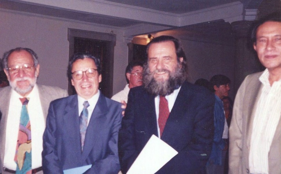 3 Carlos Contramaestre, Ramón Palomares, Salvador Garmendia y Pepe Barroeta en Mérida, Venezuela (1995, foto de Alfredo Pérez Alencart)