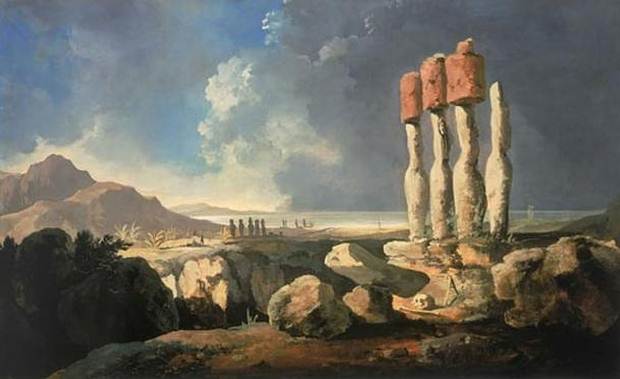 1 La primera pintura conocida sobre la Isla de Pascua, de William Hodges (1775)