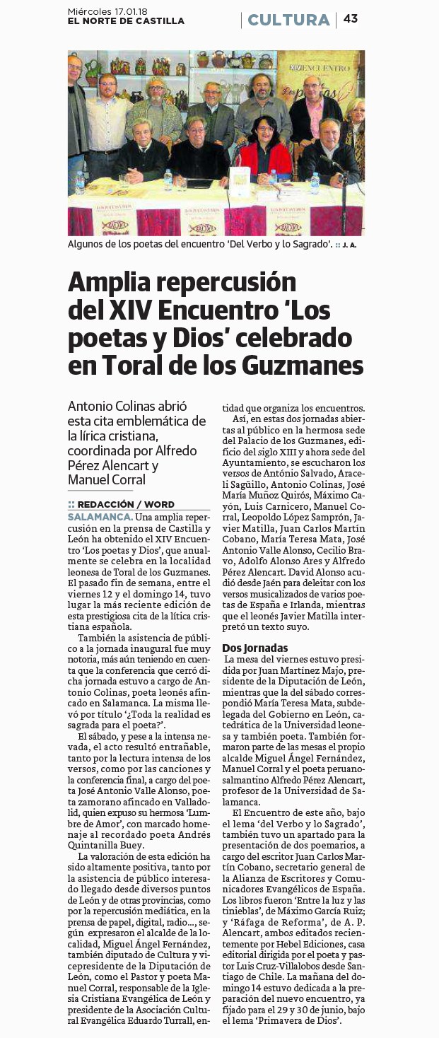 20 Repercusión del XIV Encuentro (El Norte de Castilla, 17-1-2017)
