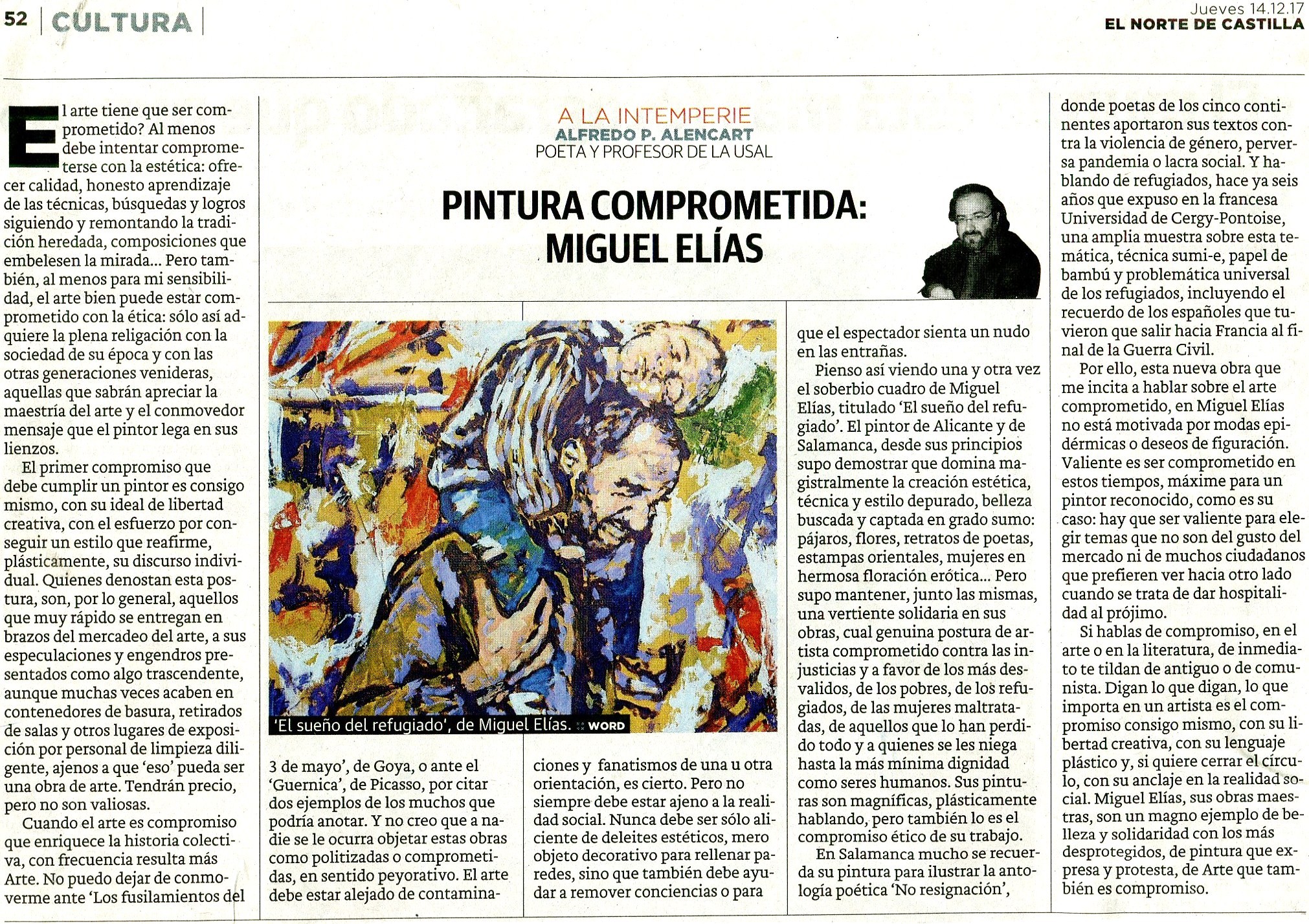 41 Pintura comprometida. Sobre Miguel Elías. Art. de A. P. Alencart
